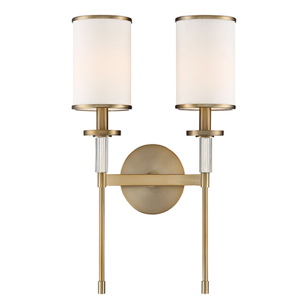 Stafford Aged Brass Two-Light Wall Sconce, image 1