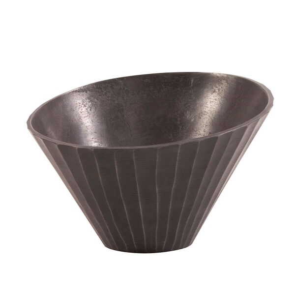 Graphite Chiseled Metal Bowl, image 1
