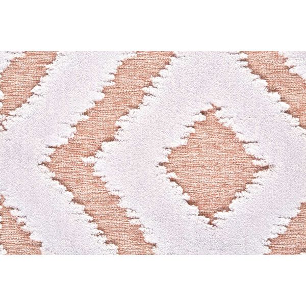 Saphir Mira Farmhouse Solid Pink White Rectangular 5 Ft. 3 In. x 7 Ft. 6 In. Area Rug, image 4