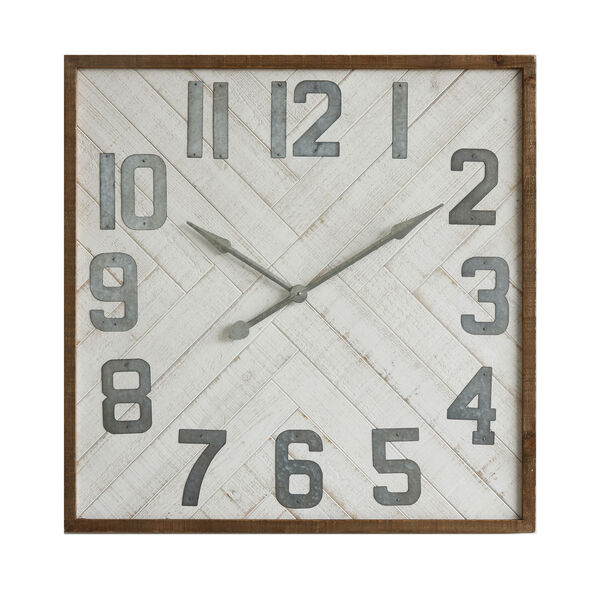 Square 36 In. Wood and Metal Wall Clock, image 1