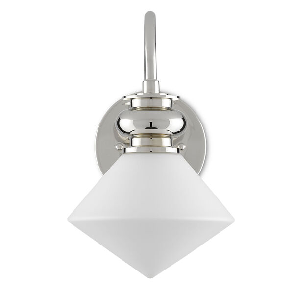 Rycroft Polished Nickel and White One-Light Wall Sconce, image 3