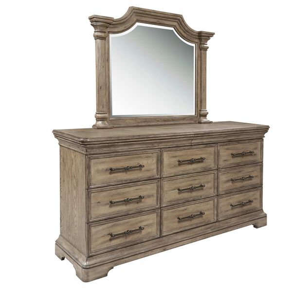 Garrison Cove Natural Mirror with Shaped Crown Molding, image 6