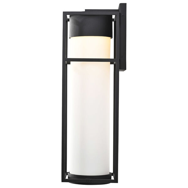 Ledges Matte Black Seven-Inch LED Outdoor Wall Mount with White Opal Glass, image 3