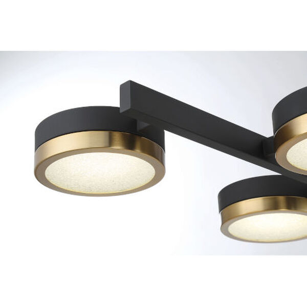 Ashor Matte Black and Warm Brass Eight-Light Integrated LED Chandelier, image 6