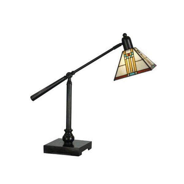 Mica Bronze Mission Bank Table Lamp, image 1