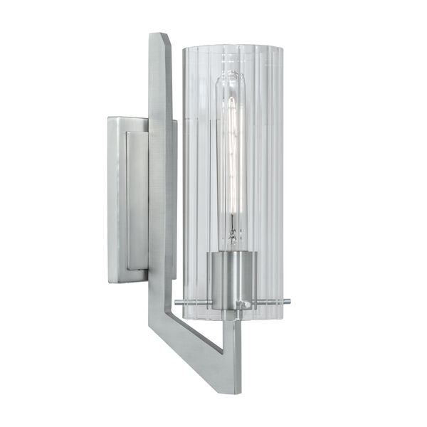 Faceted Brushed Nickel One-Light Wall Sconce, image 1