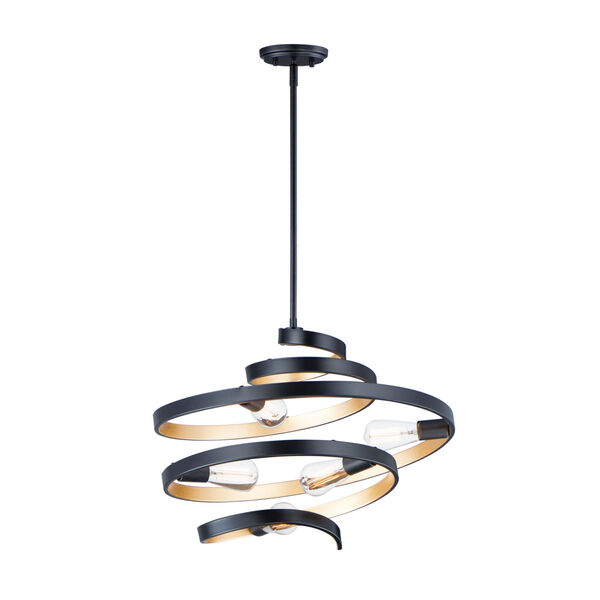 Twister Black and Gold 25-Inch Five-Light Pendant, image 1