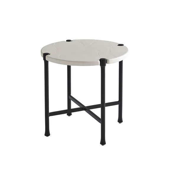 Pavlova Graphite and White Round End Table, image 1