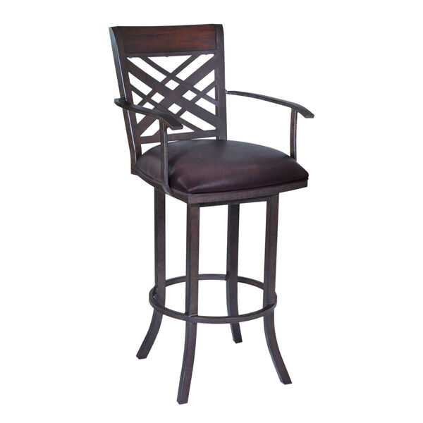 Tahiti Brown and Auburn Bay 26-Inch Counter Stool with Arms, image 1