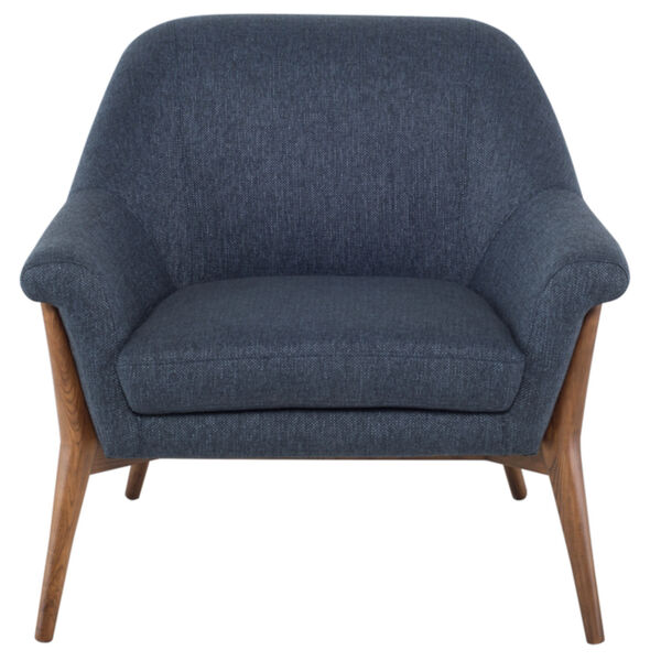 Charlize Denim Tweed and Walnut Occasional Chair, image 2