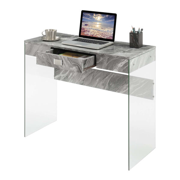 Soho Gray Marble Office Desk, image 4