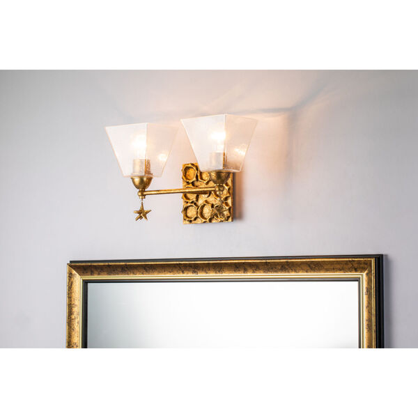 Star Gold Leaf with Antique Two-Light Bath Vanity, image 2