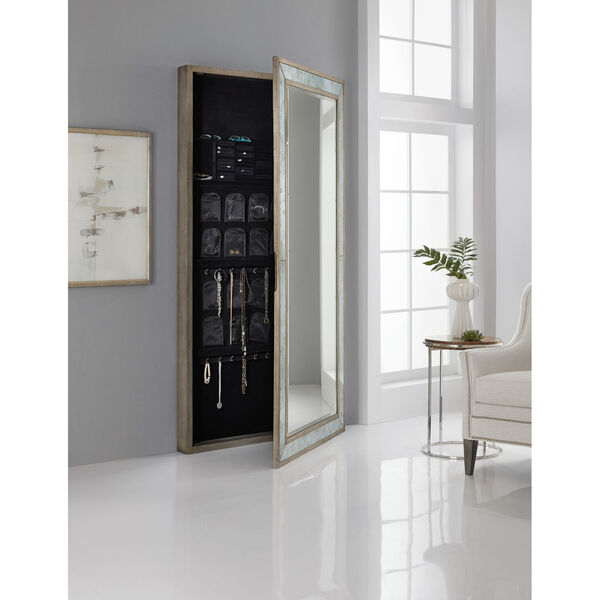 Melange McAlister Silver Floor Mirror with Jewelry Storage, image 1