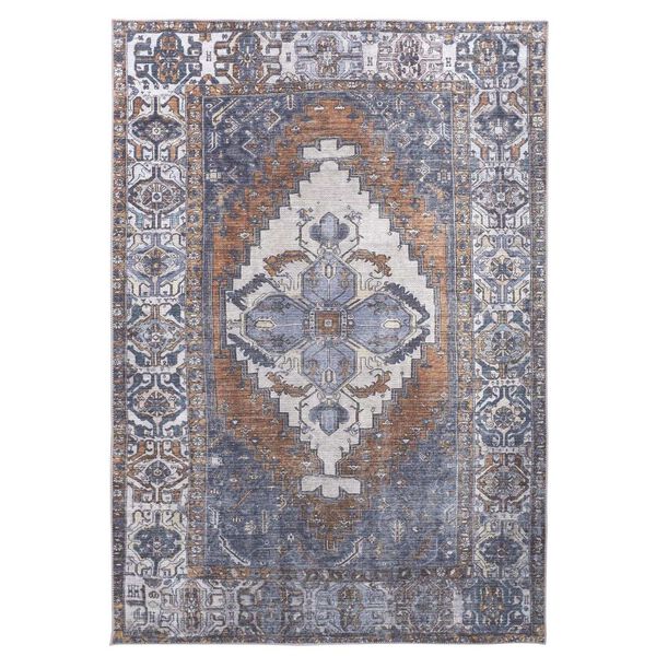Percy Blue Ivory Brown Area Rug, image 1