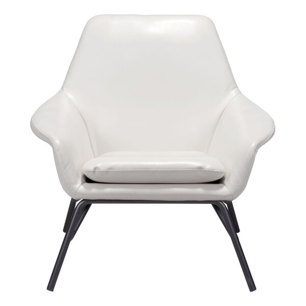 Javier White and Matte Black Accent Chair, image 3