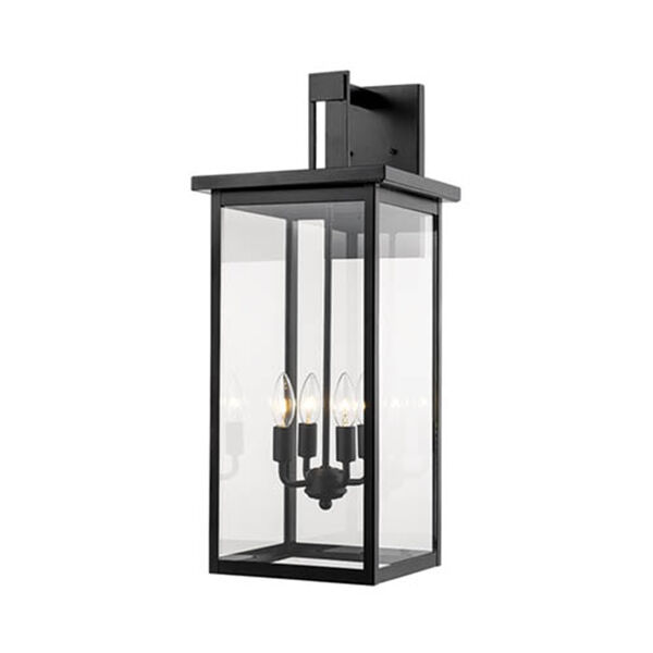 Powder Coat Black 27-Inch Four-Light Outdoor Wall Sconce, image 1
