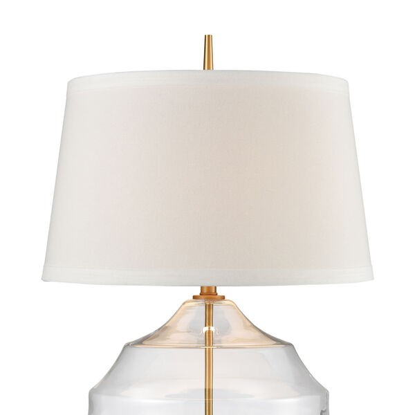 Clear and Matte Brushed Gold One-Light Table Lamp, image 3