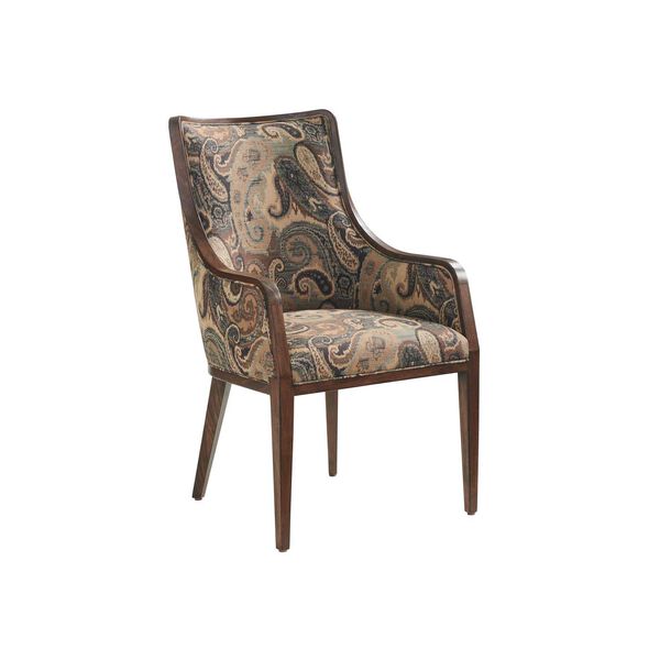 Silverado Walnut Cream Upholstered Arm Chair, image 1