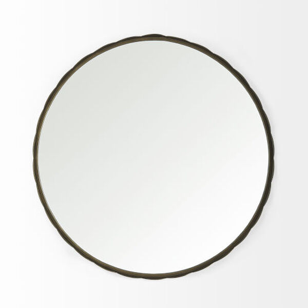Adelaide Gold 30-Inch x 30-Inch Scallop Edge Round Mirror, image 2