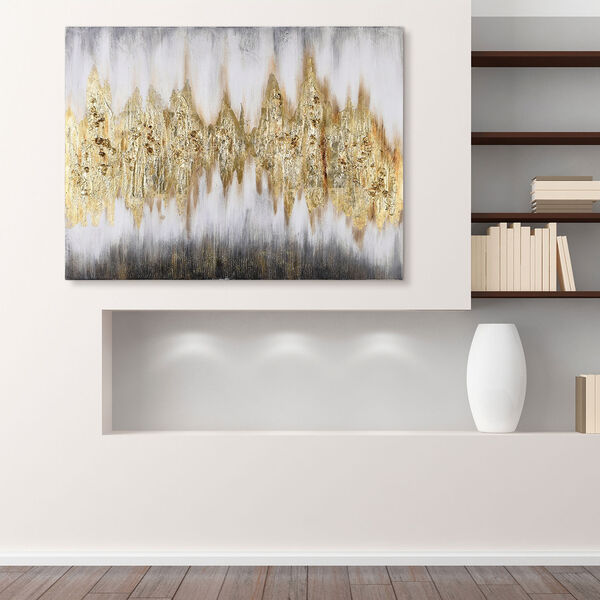 Gold Frequency Textured Metallic Unframed Hand Painted Wall Art, image 5