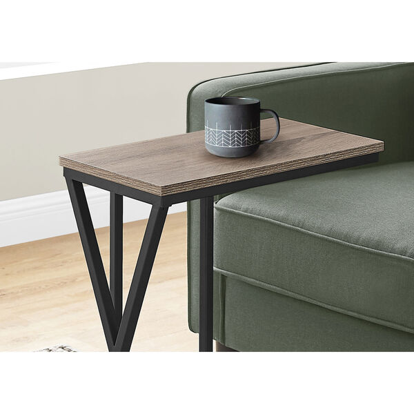 Dark Taupe and Black Rectangle End Table, image 3