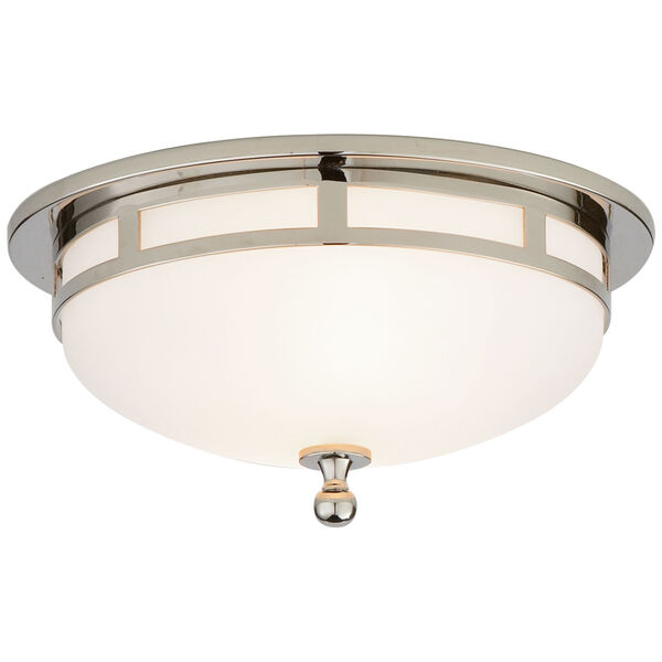 Openwork Small Flush Mount in Chrome with Frosted Glass by Studio VC, image 1