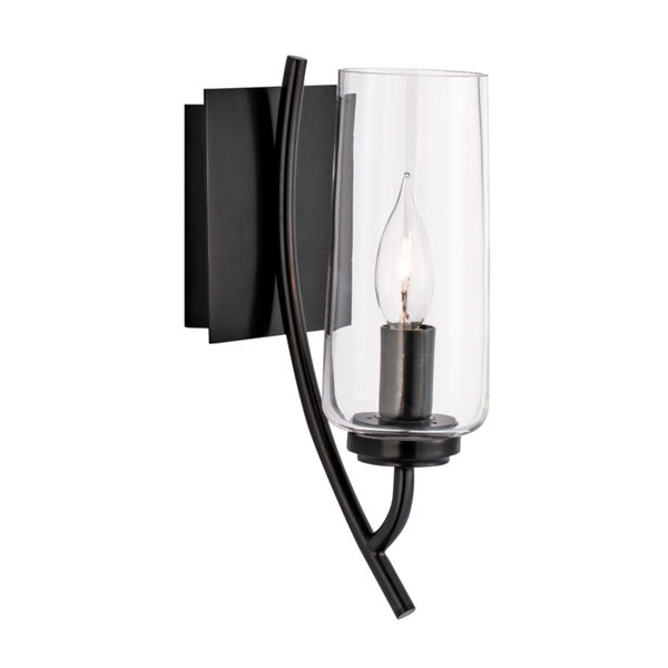 Tulip Acid Dipped Black One-Light 12-Inch Wall Sconce, image 1