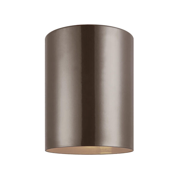 Outdoor Cylinders Bronze Five-Inch LED Outdoor Flush Mount, image 1