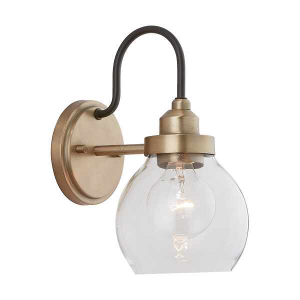 Daphne Aged Brass and Black 11-Inch One-Light Wall Sconce - (Open Box), image 1