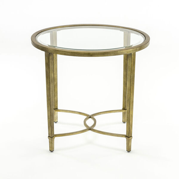 Linden Antique Silver and Metal Oval End Table, image 2