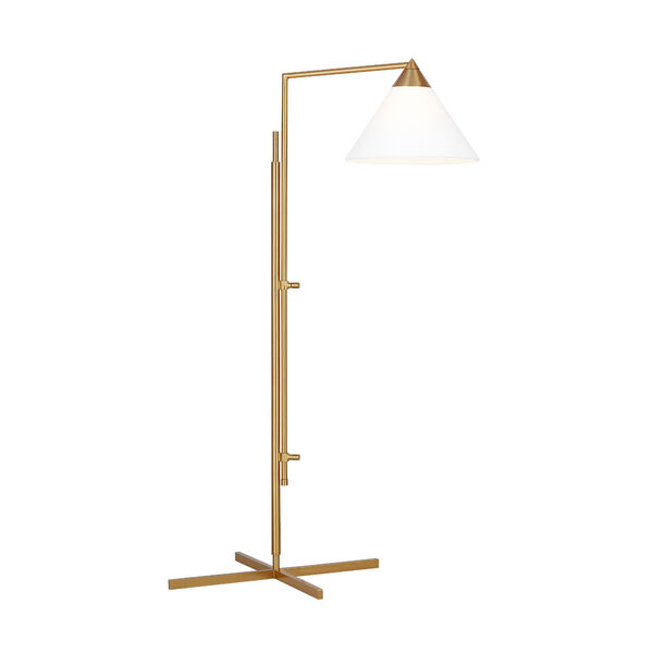Franklin Burnished Brass with Deep Bronze One-Light Task Adjustable Floor Lamp, image 2
