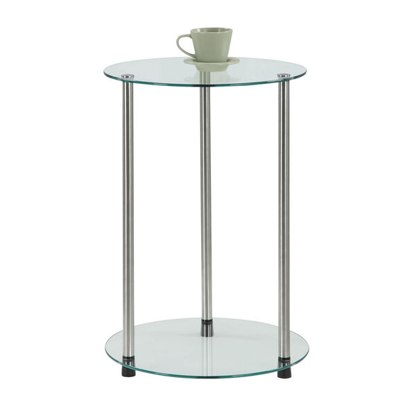 Designs2Go Glass 2 Tier Round End Table, image 2
