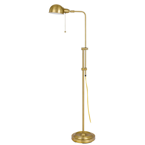 Croby Antique Brass One-Light Adjustable Pharmacy Floor Lamp, image 1