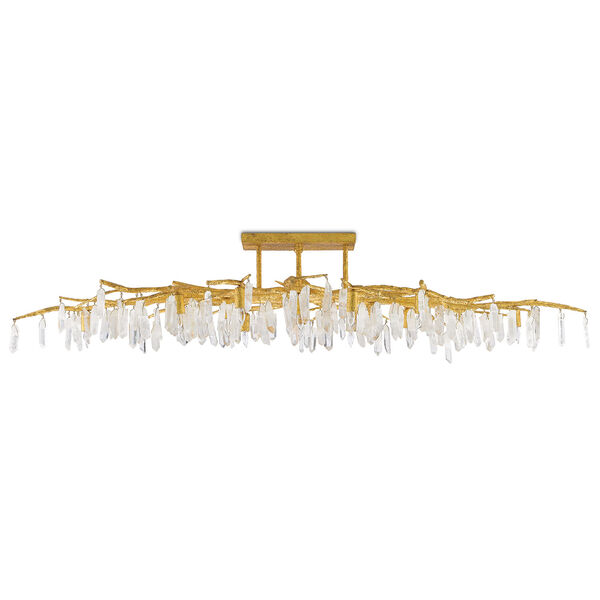 Forest Gold and Natural 14-Light Semi Flush Mount, image 3