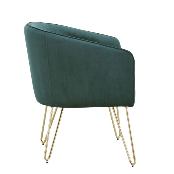 Aster Green Velvet Arm Chair with Gold Leg, image 3