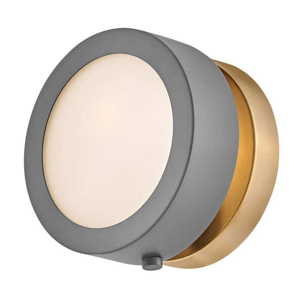 Mercer Dark Matte Grey and Heritage Brass One-Light Wall Sconce, image 5