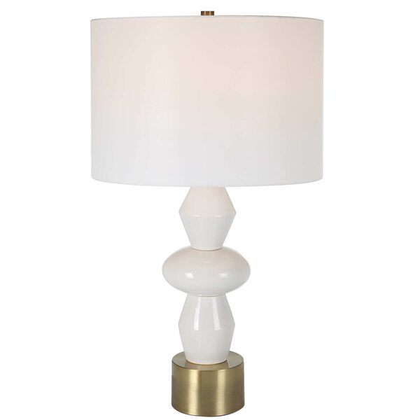 Architect Ivory and Antique Brushed Brass Table Lamp, image 1