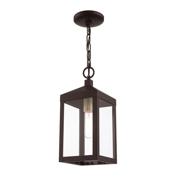 Nyack Bronze and Antique Brass Cluster One-Light Outdoor Pendant Lantern, image 5