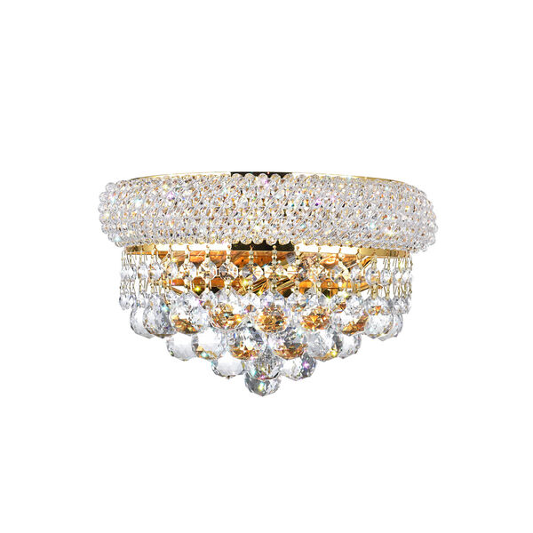 Empire Gold Two-Light Wall Sconce with K9 Clear Crystal, image 1
