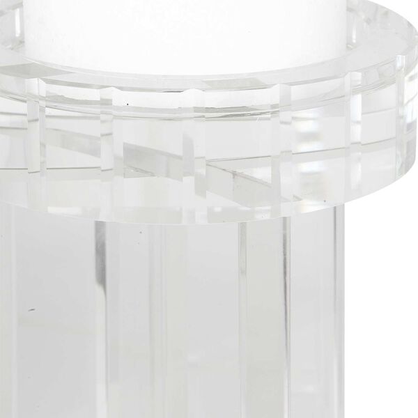 Crystal White Pillar Candleholder, Set of 2, image 3