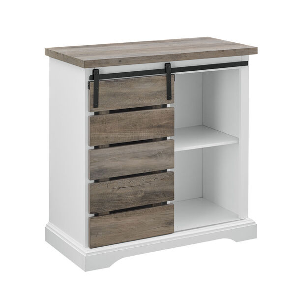 Solid White and Grey Wash TV Stand, image 8