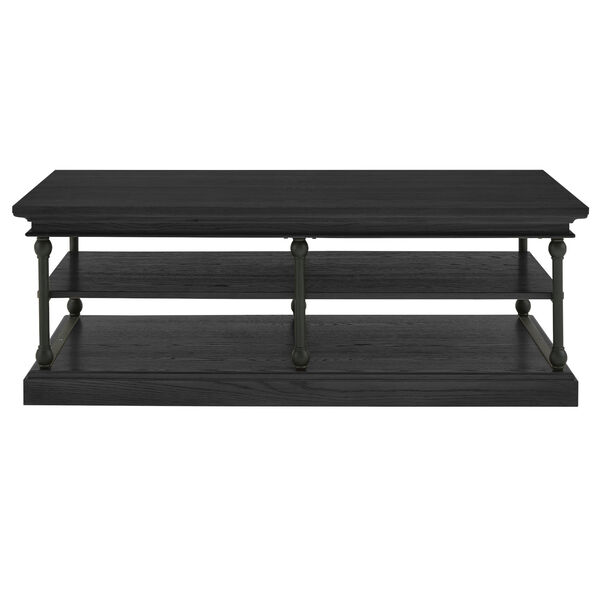 Vernal Black Rectangular Storage Shelf Coffee Table, image 2