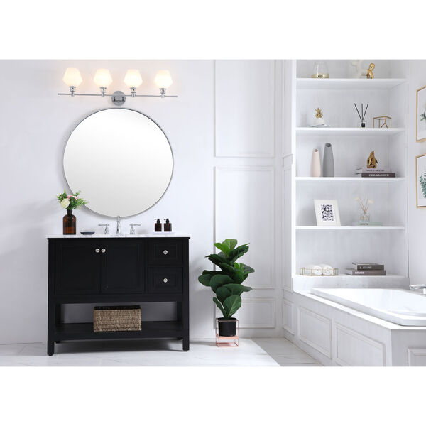 Gene Chrome Four-Light Bath Vanity with Frosted White Glass, image 2