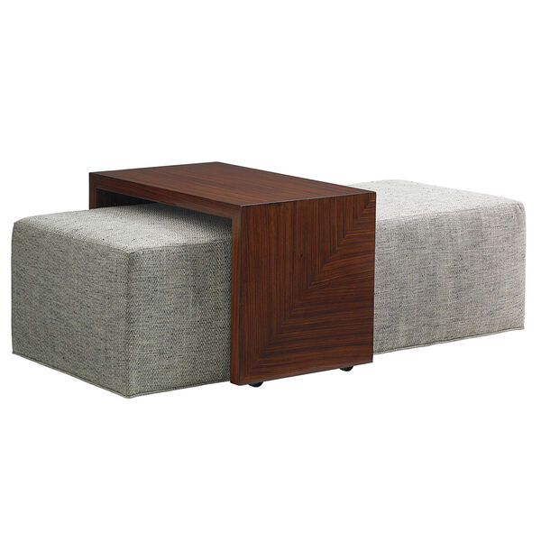 Take Five Gray and Brown Broadway Cocktail Ottoman with Slide, image 2