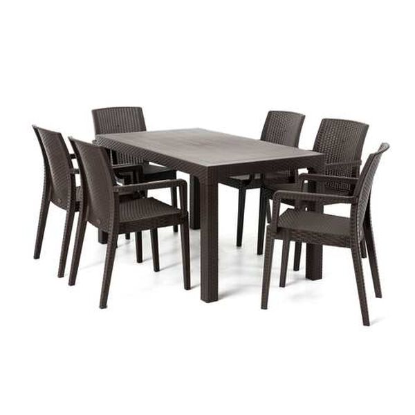 Siena Brown Seven-Piece Outdoor Dining Set, image 2