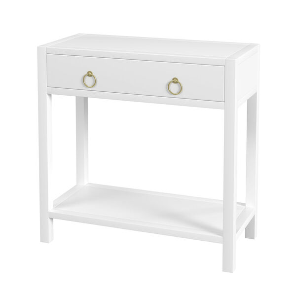 Lark White 30-Inch Nightstand with Drawer, image 1