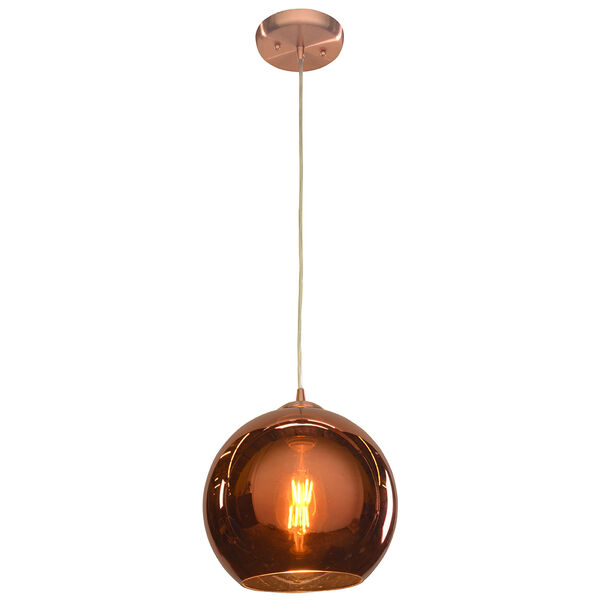 Glow Brushed Copper 10-Inch 1-Light Pendant, image 2