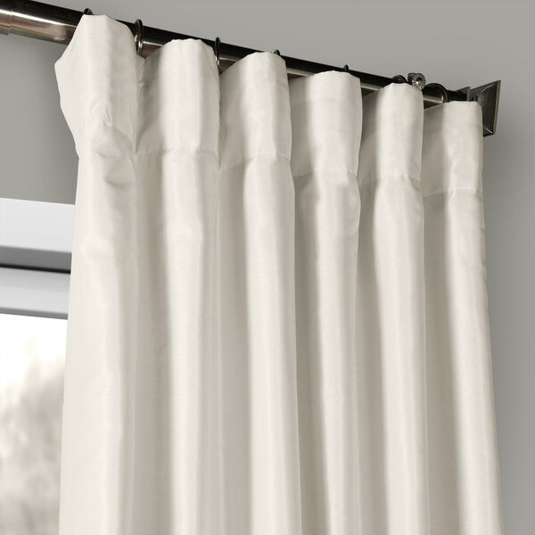 Off White Vintage Textured Faux Dupioni Silk Single Panel Curtain, 50 X 108, image 2