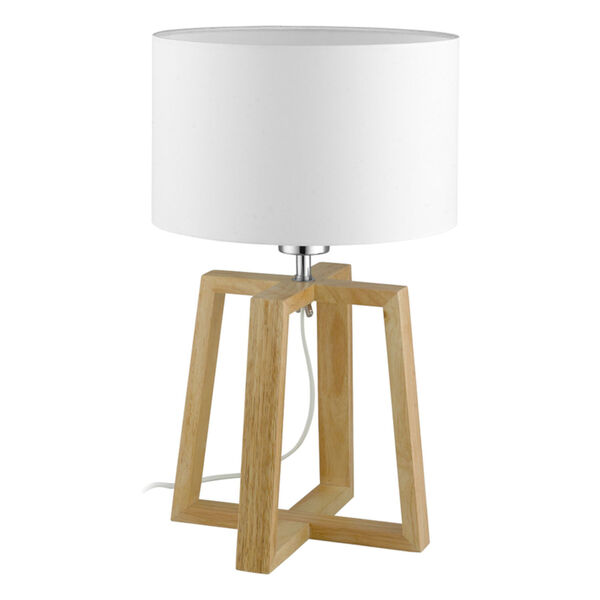 Chietino Natural One-Light Table Lamp with White Fabric Shade, image 1