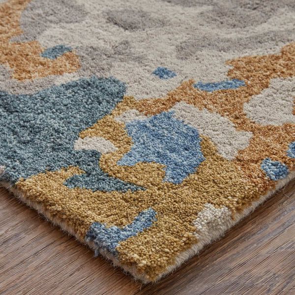 Everley Gray Blue Gold Area Rug, image 5